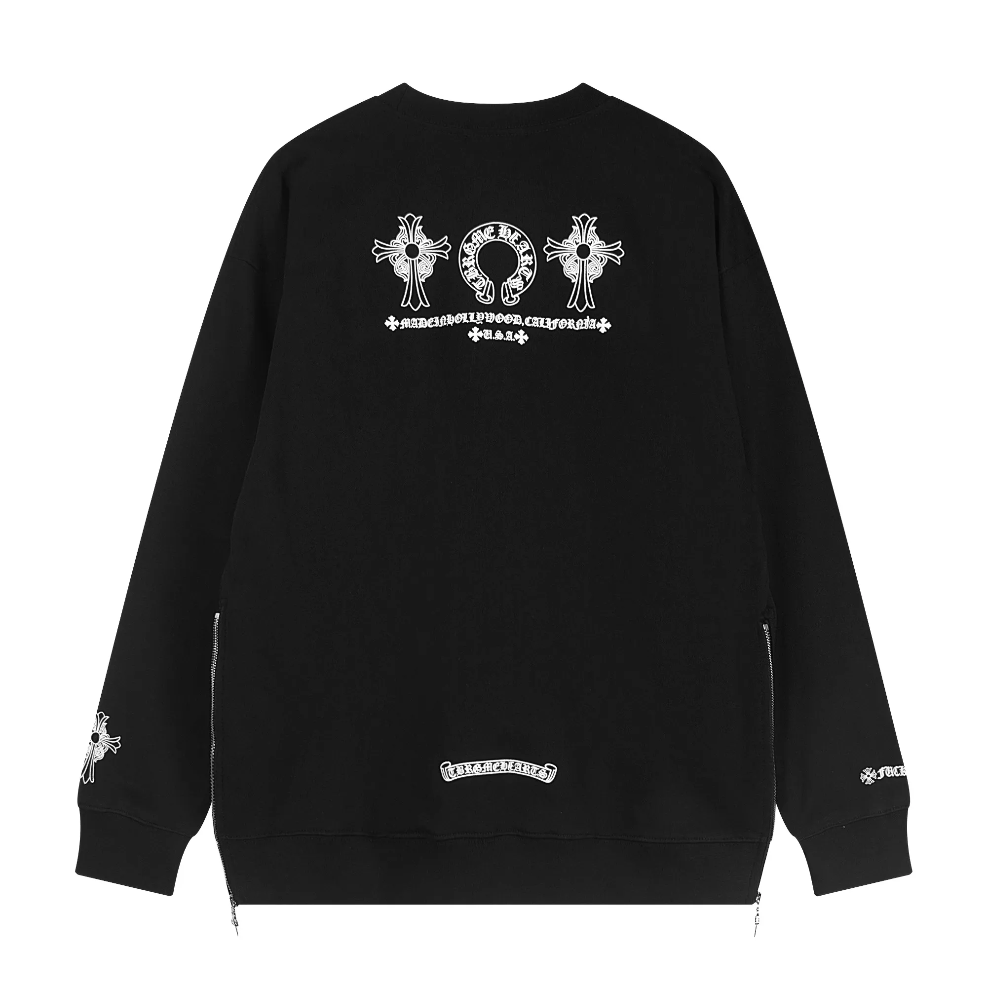 P270 Chrome Hearts Chrome Hearts zipper classic horseshoe print sweatshirt Size: SMLXL Color: Black
